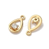 Brass Micro Pave Cubic Zirconia Teardrop Charms KK-Z136-02G-2