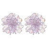 Resin Flower Stud Earrings with 304 Stainless Steel Pins EJEW-JE05359-01-1