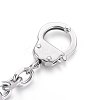 304 Stainless Steel Handcuffs Shape Keychain Clasp Findings STAS-I123-28P-2