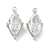 304 Stainless Steel Cubic Zirconia Pendants STAS-L278-006P-01-1