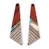 Transparent Resin & Walnut Wood Pendants RESI-TAC0017-53-A01-2