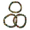 8MM Natural Indian Agate Round Beaded Stretch Bracelets for Women GG-CBA3F02-08-4