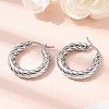 304 Stainless Steel Twist Ring Hoop Earrings EJEW-Z146-01P-04-4