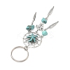 Alloy Magnesite Synthetic Turquoise Keychain HJEW-JKC01248-5
