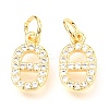 Brass Micro Pave Cubic Zirconia Charms ZIRC-O037-12G-1