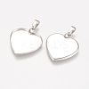 Tarnish Resistant 201 Stainless Steel Pendant Cabochon Settings STAS-P174-08P-2