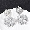 304 Stainless Steel Dangle Stud Earrings EJEW-G423-18P-1