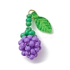 Glass Seed Beaded Rose Pendants PALLOY-MZ00627-2