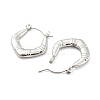 Non-Tarnish Chunky Rhombus 304 Stainless Steel Hoop Earrings for Women EJEW-C067-02P-2