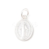 999 Fine Silver Oval with Virgin Religious Medal Charms with Jump Rings LS-STER-C006-01S-1