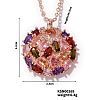 Brass Colorful Rhinestone Pendant Necklaces for Women IM3038-4-1