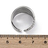 304 Stainless Steel Open Cuff Rings for Women RJEW-F174-04P-5