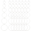 48Pcs 6 Sizes 316L Surgical Stainless Steel Hoop Earring Findings STAS-LP0001-06-1