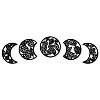 Wood Moon Phase Pendant Decoration HJEW-WH20013-006-1