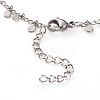 Brass Flat Round Charm Anklets for Women Girls AJEW-AN00382-3