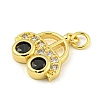 Car Rack Plating Brass Micro Pave Cubic Zirconia Pendants KK-Z053-10G-2