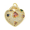 Rack Plating Brass Pave Cubic Zirconia Pendants KK-U029-08G-02-1