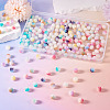 198Pcs 9 Colors Frosted Baking Paint Crackle Glass Beads with Glitter Powder DGLA-TA0001-23-5