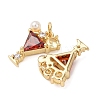 Brass Micro Pave Cubic Zirconia Pendants KK-D019-25G-2