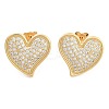 Brass Pave Cubic Zirconia Stud Earrings EJEW-U005-10G-1