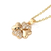 Brass Micro Pave Clear Cubic Zirconia Pendant Necklaces for Women NJEW-E106-05KCG-01-1