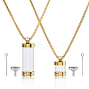 Transparent Glass Wishing Bottle Pendant NJEW-HS0001-01G-1