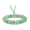Natural Green Aventurine Round Beads Stretch Bracelet BJEW-JB07235-01-1