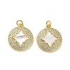 Brass Micro Pave Clear Cubic Zirconia Pendants KK-K365-02E-G-1