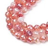 Electroplated Natural Agate Beads Strands G-B191-A07-6mm-15-3