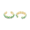 Brass Enamel Cuff Earrings KK-P205-19G-3
