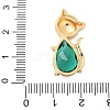 Brass Micro Pave Clear Cubic Zirconia Pendants KK-S507-15A-G-3