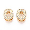 Brass Micro Pave Clear Cubic Zirconia Beads KK-T071-17G-O-1