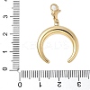 304 Stainless Steel Rhinestone Double Horn/Crescent Moon Pendant Decoration STAS-S165-42G-3