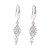 Rhodium Plated 925 Sterling Silver Earring Hooks STER-D035-36P-1
