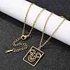 304 Stainless Steel Necklace LS-NJEW-D330-01G-10-3