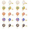 10 pairs 5 Colors Handmade Millefiori Lampwork Earring Stud Settings and Ear Nuts EJEW-UN0001-55-2