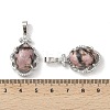 Natural Rhodonite Oval Pendants G-NH0025-15P-15-3