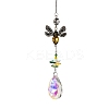 Crystal and Alloy Rhinestones Steel Wire Pendant Decorations HJEW-R050-03AGP-1