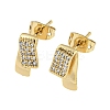 Brass Micro Pave Cubic Zirconia Stud Earrings EJEW-P261-43G-1