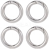 6Pcs 304 Stainless Steel Spring Gate Rings STAS-SC0008-35-1