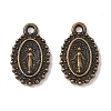 Oval Tibetan Style Alloy Charms TIBEP-D090-AB-NR-1