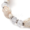 Summer Beach Turtle Synthetic Turquoise & Faceted Glass Beaded Stretch Bracelets for Women Men BJEW-JB10453-2