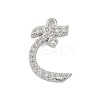 Rack Plating Brass Micro Pave Clear Cubic Zirconia Pendants KK-A224-03A-P-1