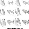 480Pcs 6 Styles 304 Stainless Steel Clamp Cord Ends STAS-UN0023-32-5
