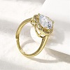 Brass Micro Pave Cubic Zirconia Adjustable Finger Rings for Women RJEW-L130-003G-3