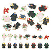 16Pcs 16 Styles Graduation Season Theme Alloy Enamel Pendants ENAM-TA0002-70-1