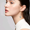5Pairs V-shaped Rack Plating Brass Hoop Earring Findings with Latch Back Closure and Horizontal Loop KK-ME0002-47-5