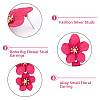 9 Pairs 9 Colors Alloy Flower Dangle Stud Earrings for Woman EJEW-FI0001-72-4