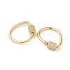 Brass Micro Pave Clear Cubic Zirconia Screw Carabiner Lock Charms KK-Z118-06G-04-2