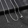Non-Tarnish Unisex Classic Plain 304 Stainless Steel Mens Womens Necklaces X-STAS-H325-P-4